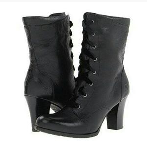 Born  Flemming Velvet Lace up Leather Ankle Boot